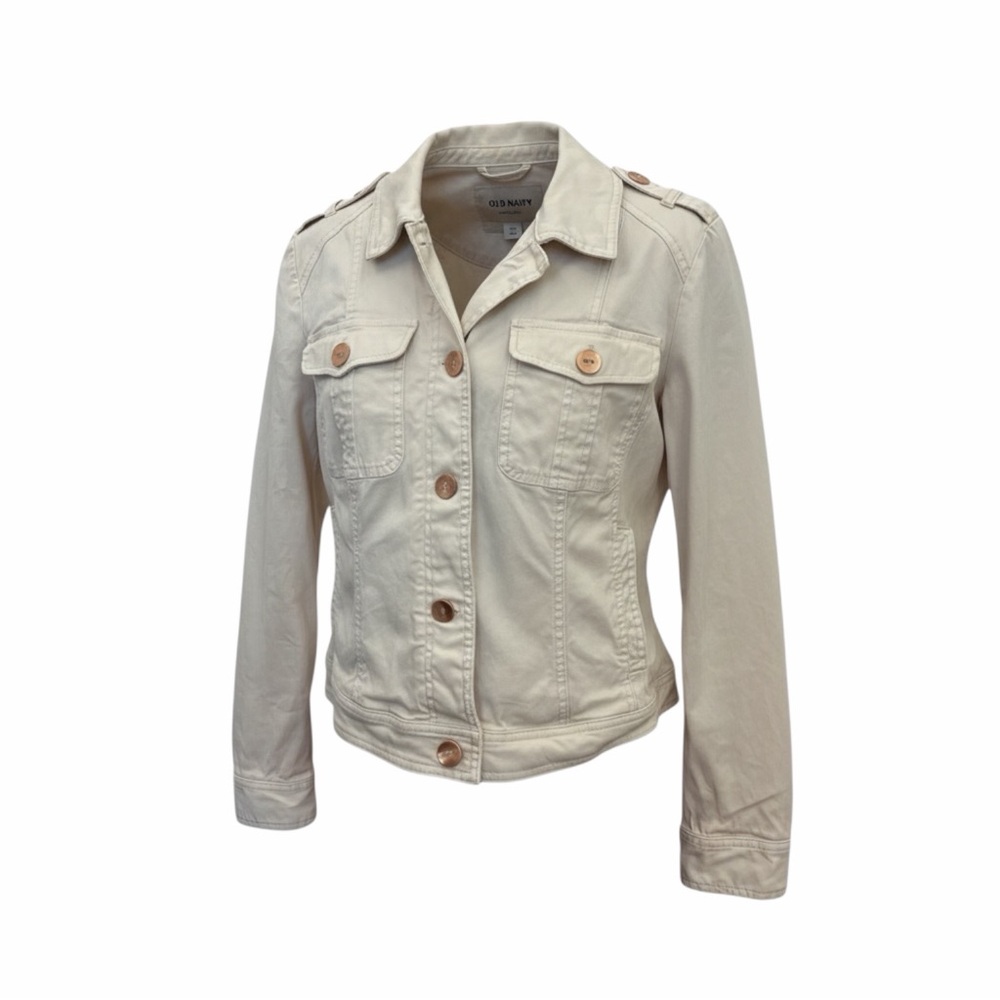 White House Black Market Cream Jacket w/ Gold Buttons, Size 12